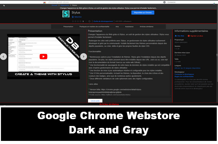 Google Chrome Webstore Dark and Gray v.1
