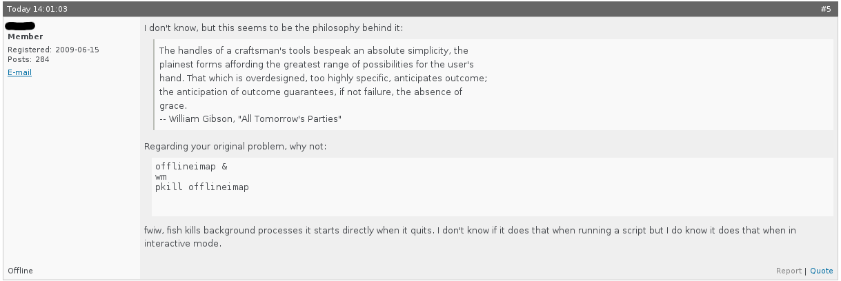 bbs.archlinux.org - Nicer quotes and code blocks