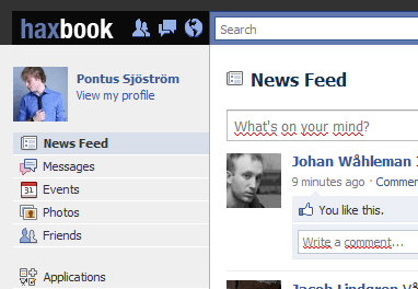 haxbook - a simple dark skin for facebook. Enjoy