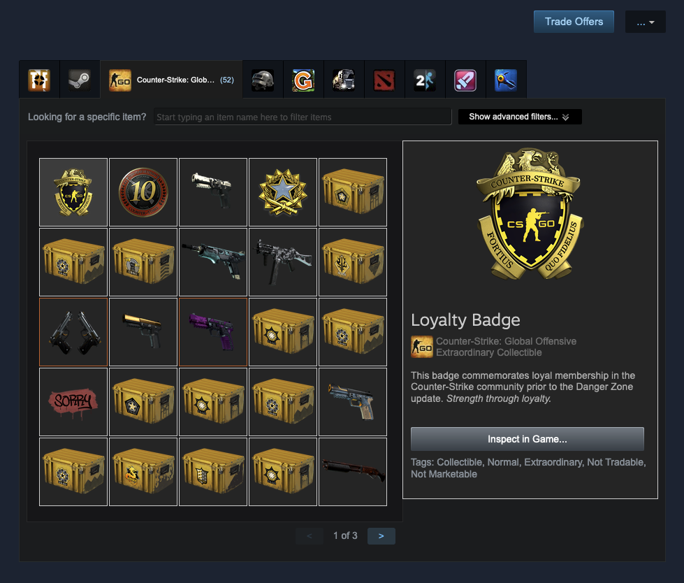 Condensed Steam Inventory