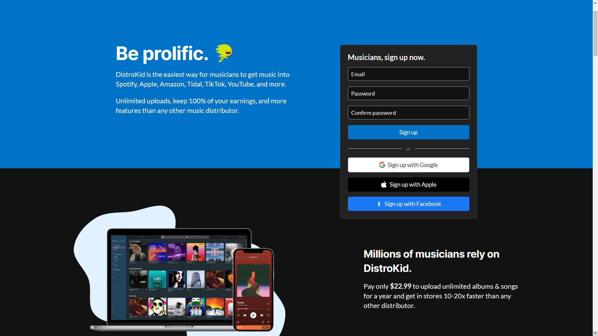 Dark Mode DistroKid