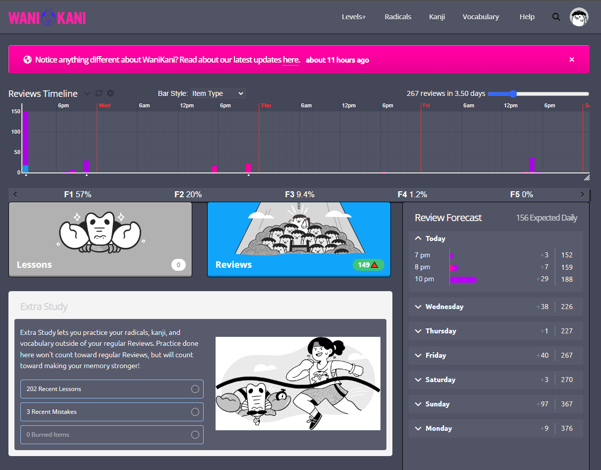 WaniKani Dark Azure 3