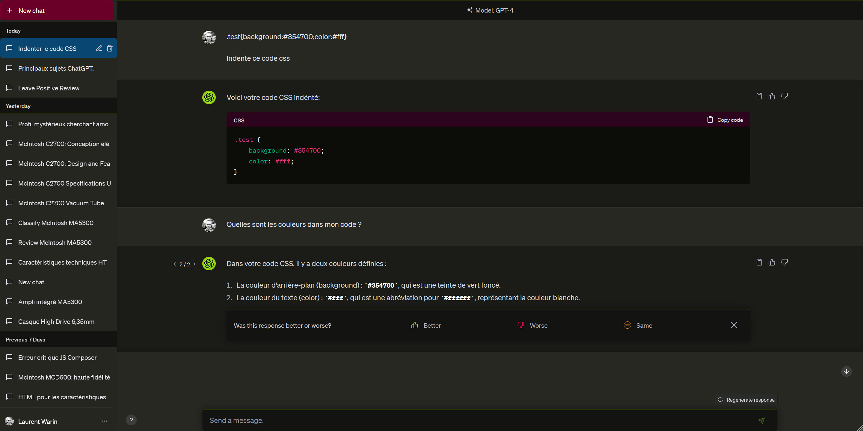 OpenAI ChatGPT Colored Theme DARK MODE
