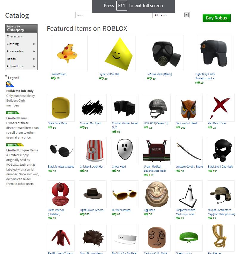 ROBLOX 2016 Catalog (FIXED)