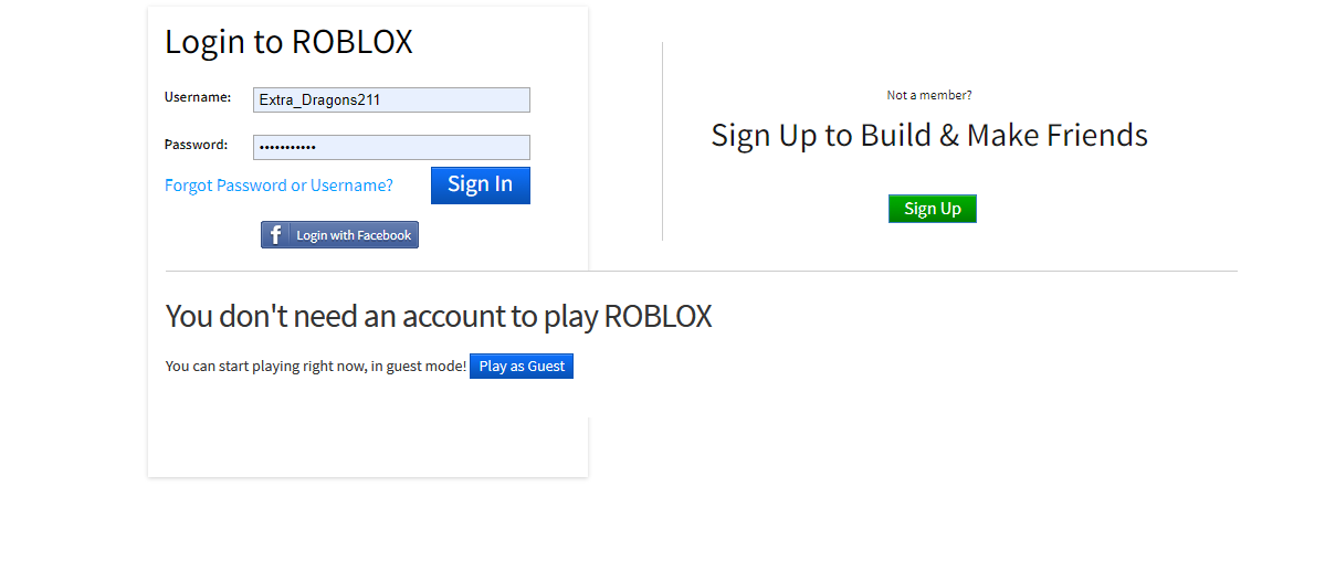 Old Roblox Login Page 2013-2014.