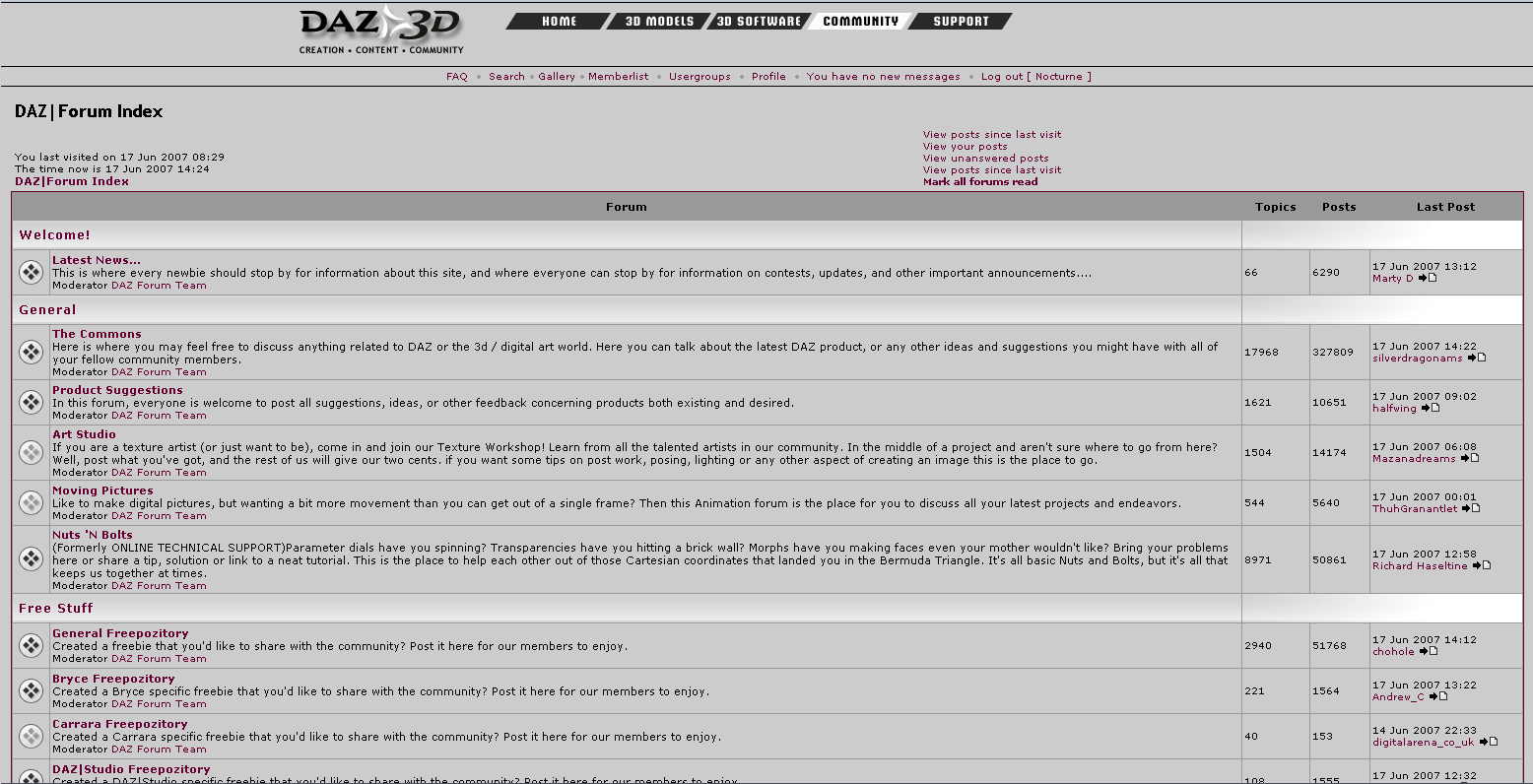 DAZ3d Forum Style Alternative