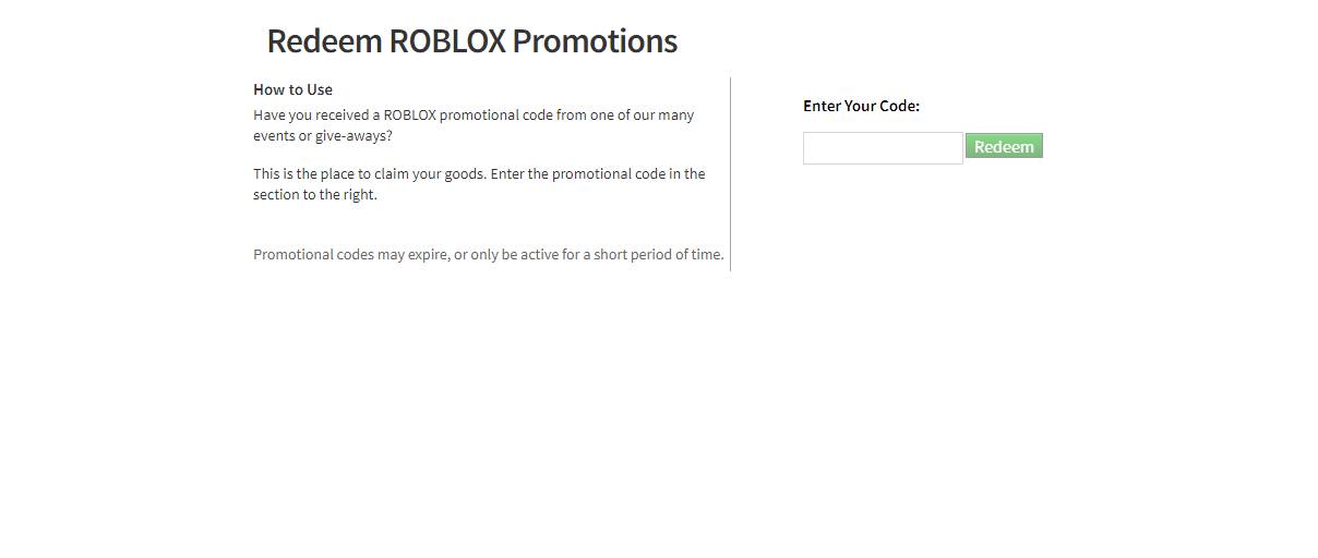 ROBLOX 2016 Promocodes Page (FIXED)