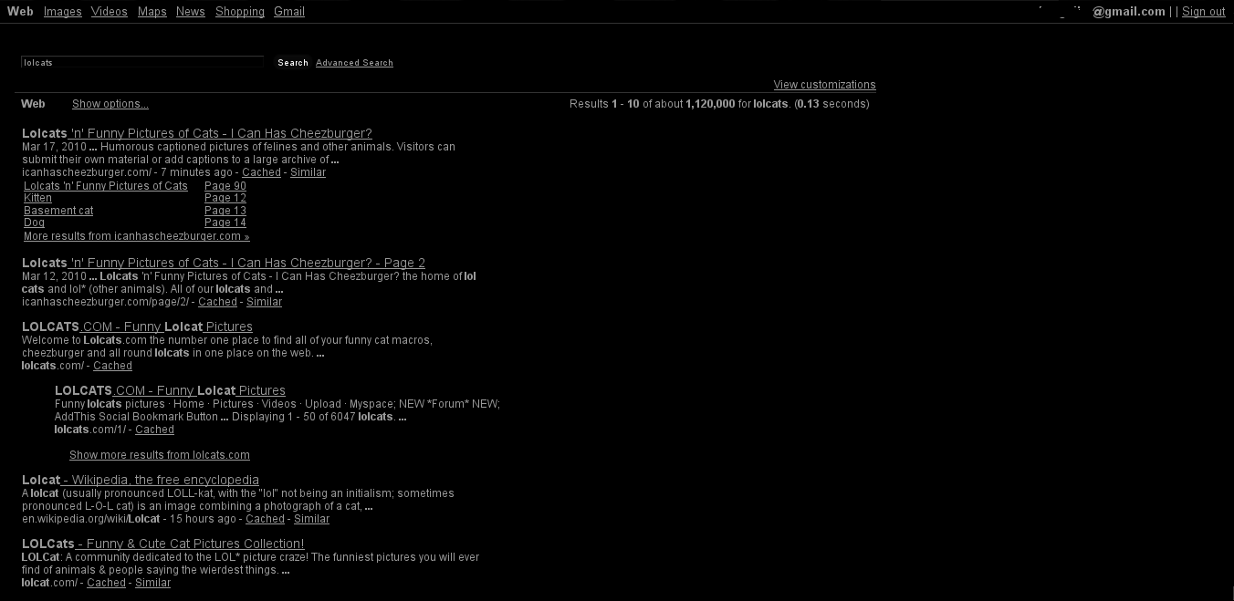 google - black minimalistic