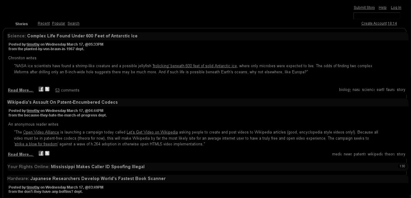 slashdot - black minimal