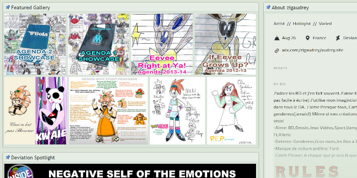 DeviantArt - V7 Style Profile Page