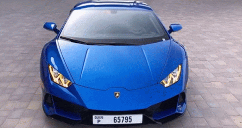 Lamborghini Huracan Blue Car GIF