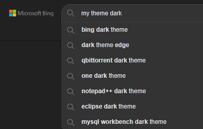 My Dark Theme - Bing PRO