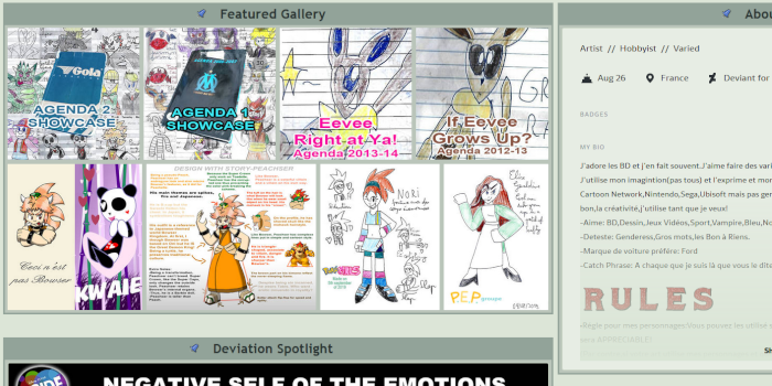 DeviantArt - V5 Style Profile Page