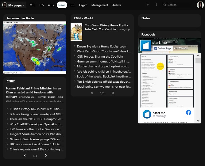Start.me minimalistic and pretty