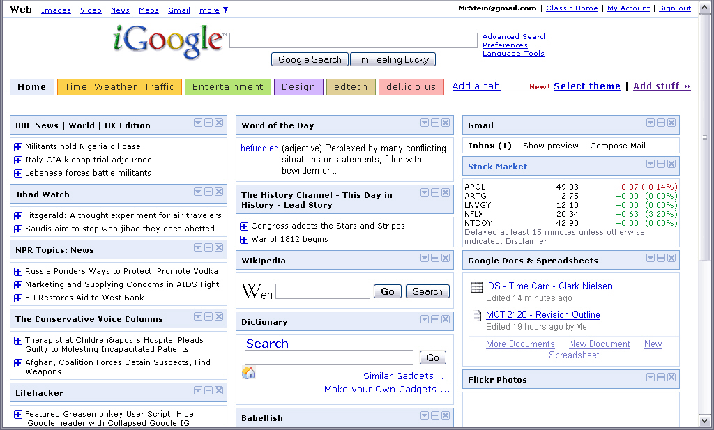 Streamlined "Classic" iGoogle