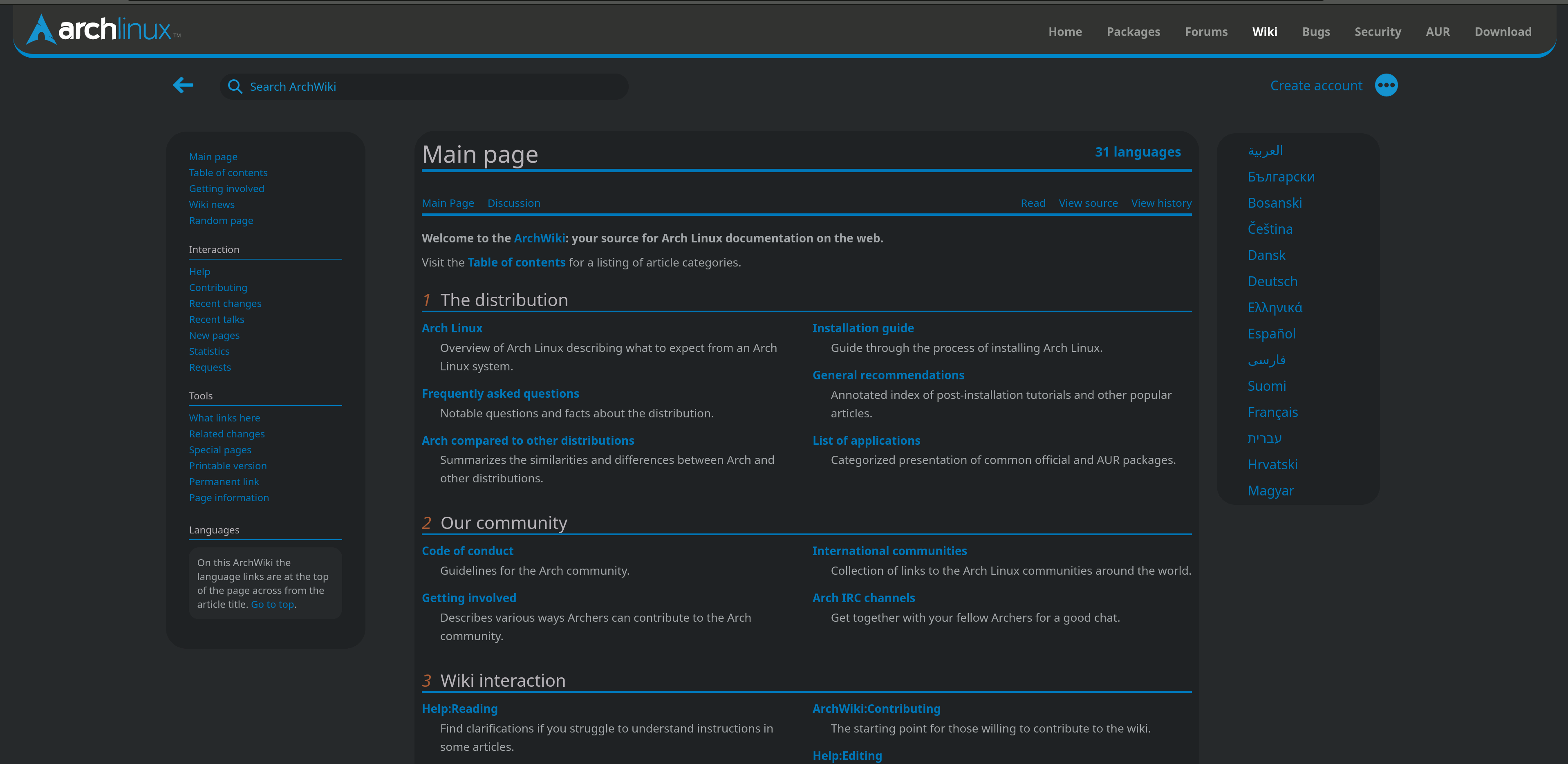 Dark ArchWiki 2023