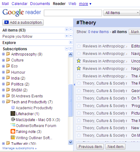 Google Reader - Unbold Folder Titles