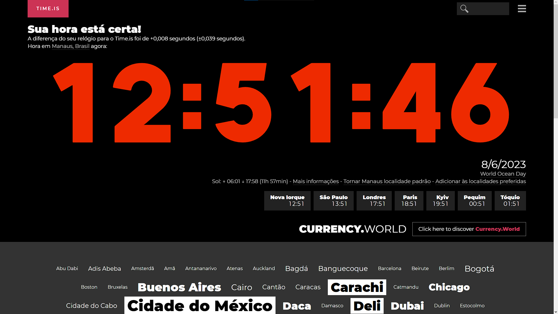 time.is Rainbow Text