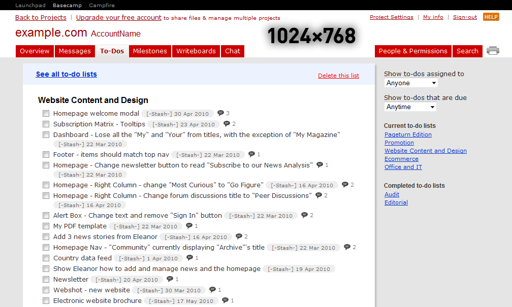 37 Signals Basecamp — Improved redability & space