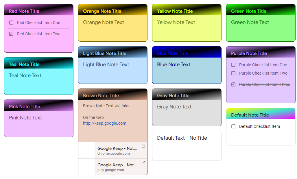 My Custom Google Keep Notes Theme