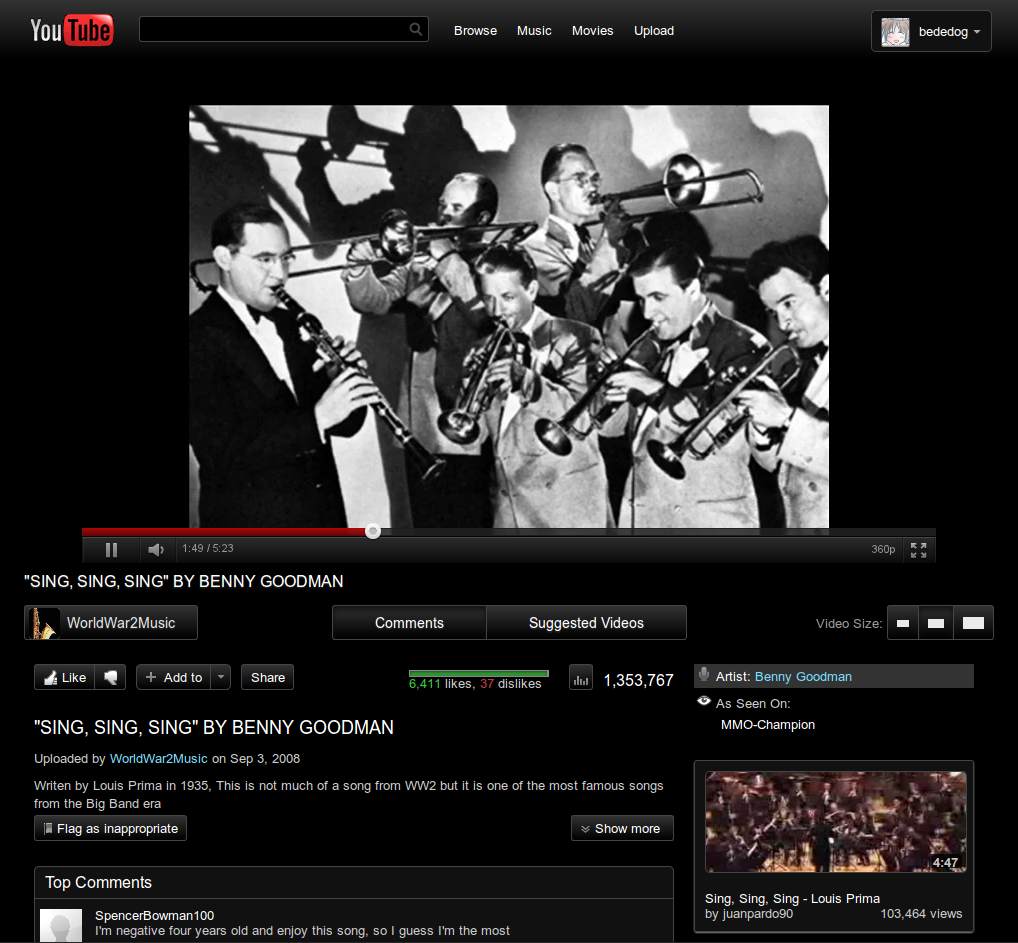 Youtube Dark (2011 Redesign)[Cosmic Panda Support]
