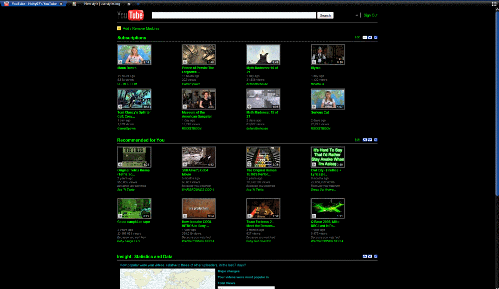 New Youtube - Dark skin, remove sidebar