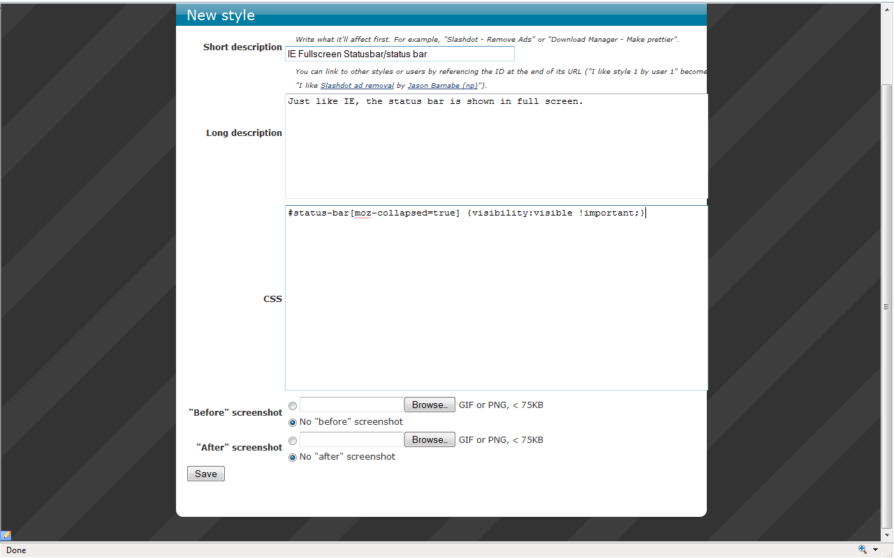 Fullscreen Statusbar/Status Bar