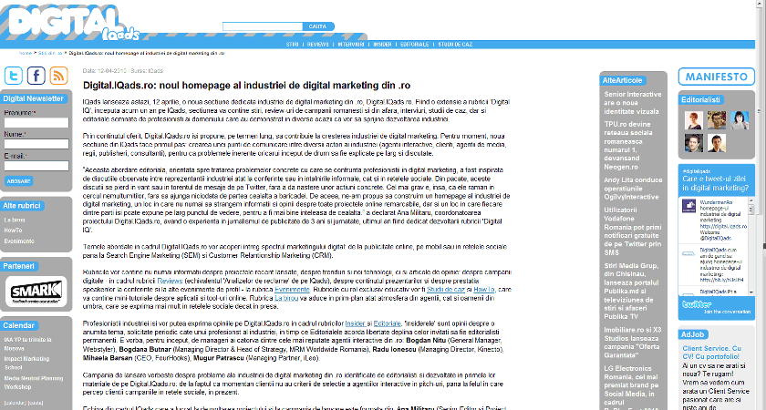 Digital IQads - fewer ads, more readability