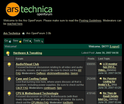 Dark Ars Technica Forums (SKYY)