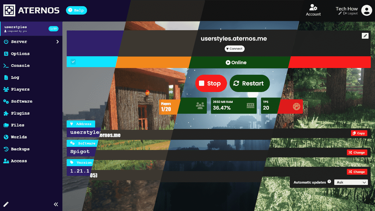 Aternos Customizer