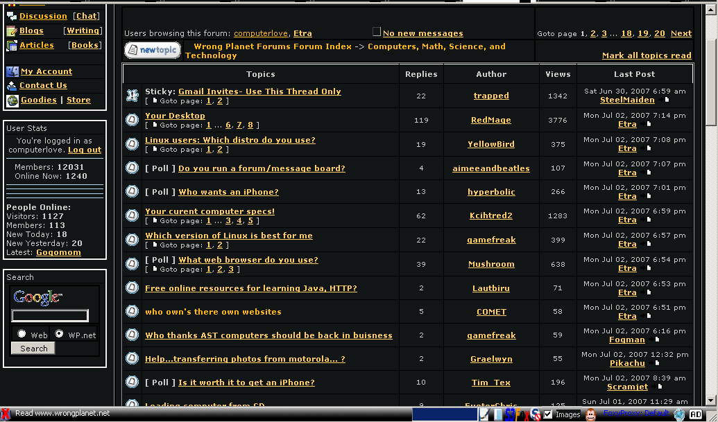 Dark theme Global +Wrongplanet