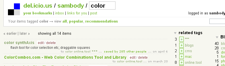 Del.icio.us (delicious) restyle - soft green