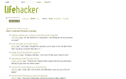 Lifehacker - less streamlined