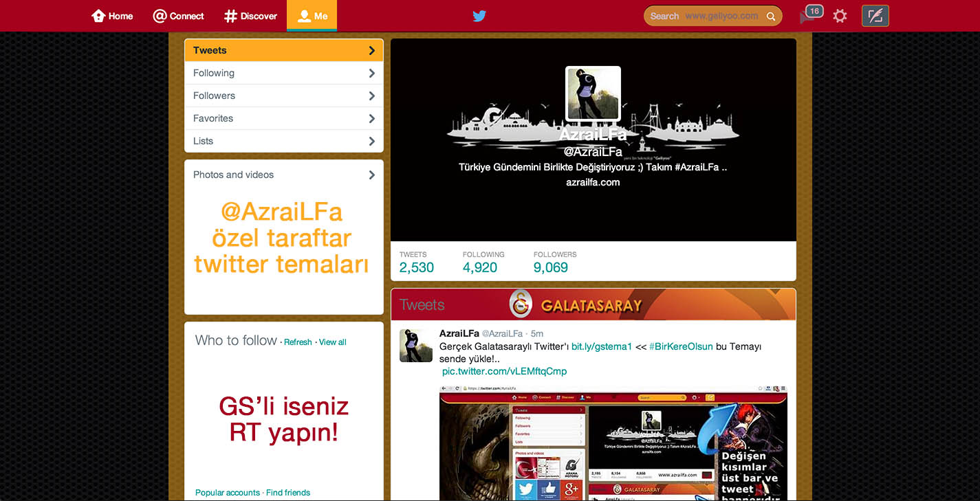 Galatasaray Taraftarının Facebook Twitter Teması