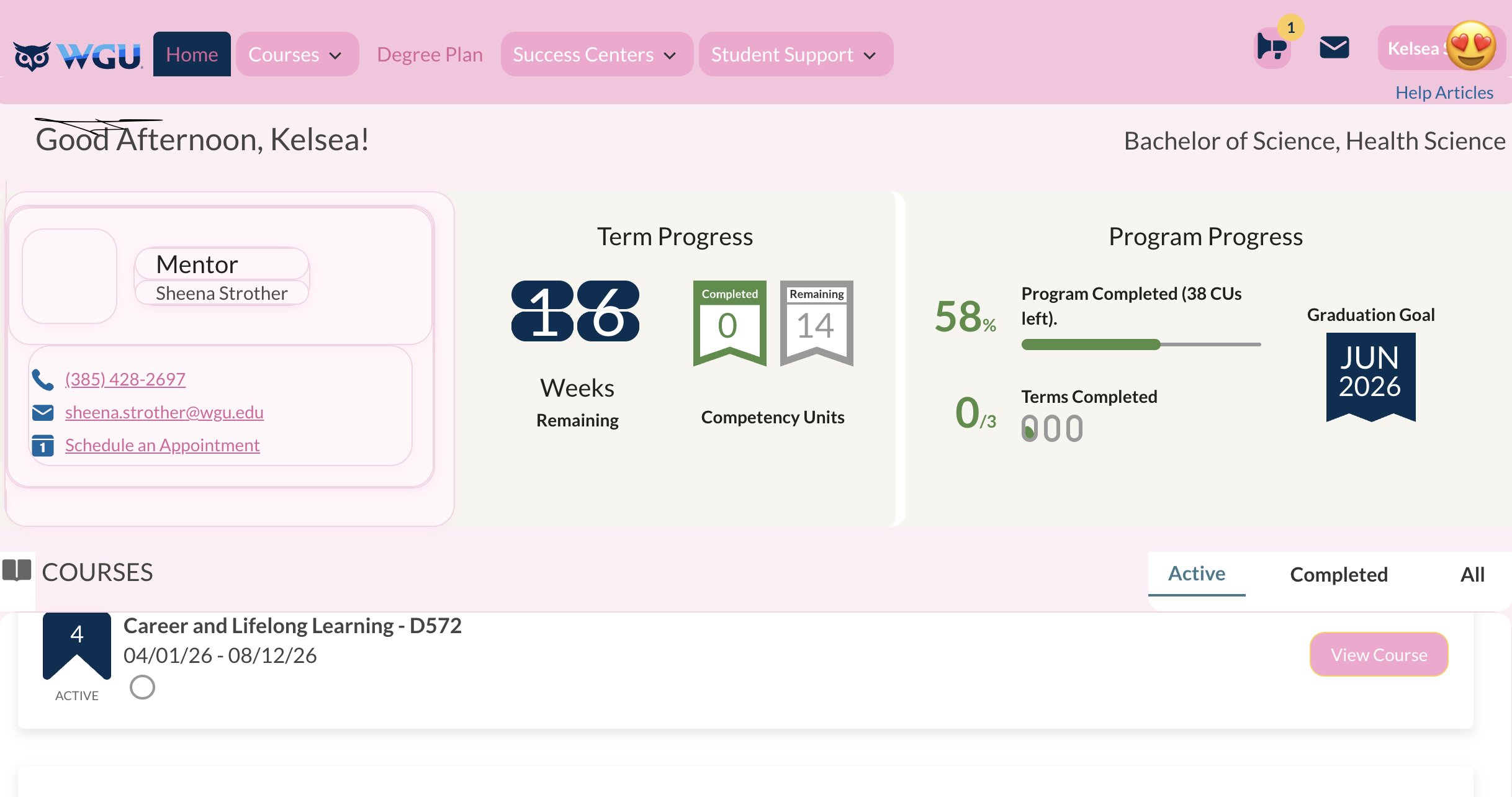 pink WGU