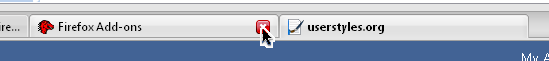 Tab close button on hover