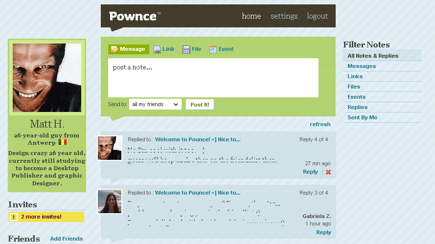 Pownce - Restyled