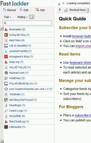 Fastladder - More feeds in Flat view