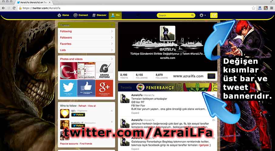 Fenerbahçe Taraftarının Facebook Twitter Teması