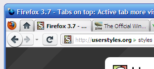 Firefox 4 - Active tab more visible