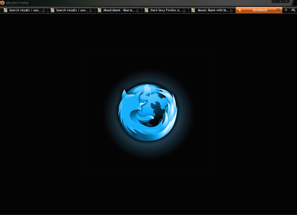 About: Blank with blue Firefox logo