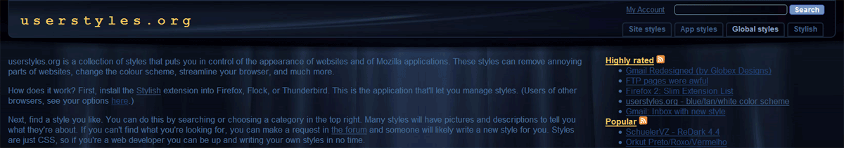 UserStyles / "Beyond the Blue Curtain?"