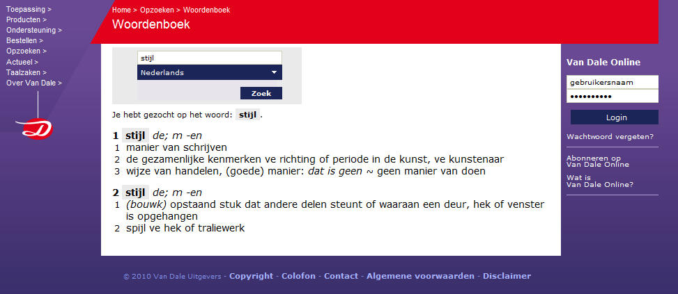Van Dale compacte resultaten