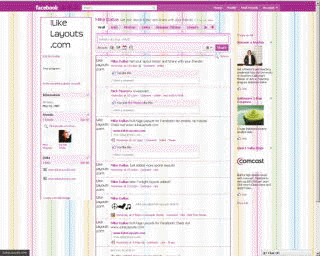 Pink Pastel Stripes Facebook 2010 NEW!