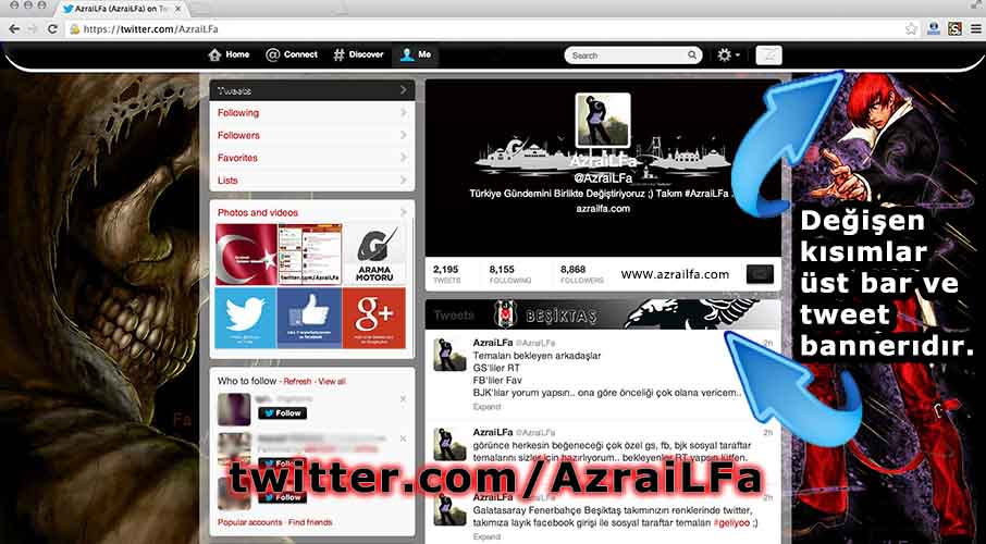 Beşiktaş Taraftarının Facebook Twitter Teması