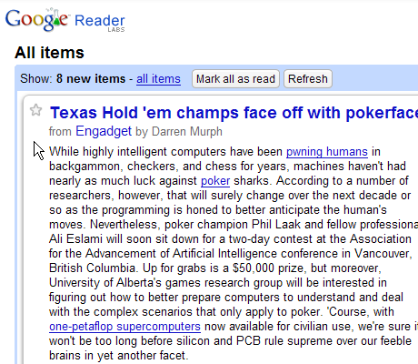 Google Reader - autohide nav box
