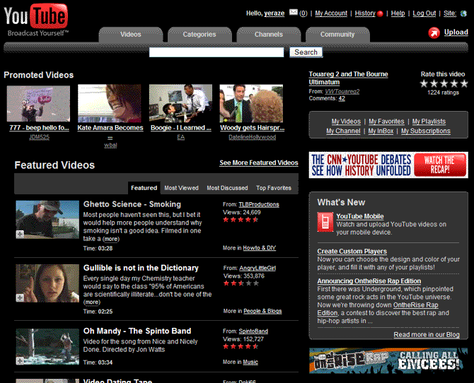 YouTube.com - dark grey redesign (Vc) With Tab-Fix
