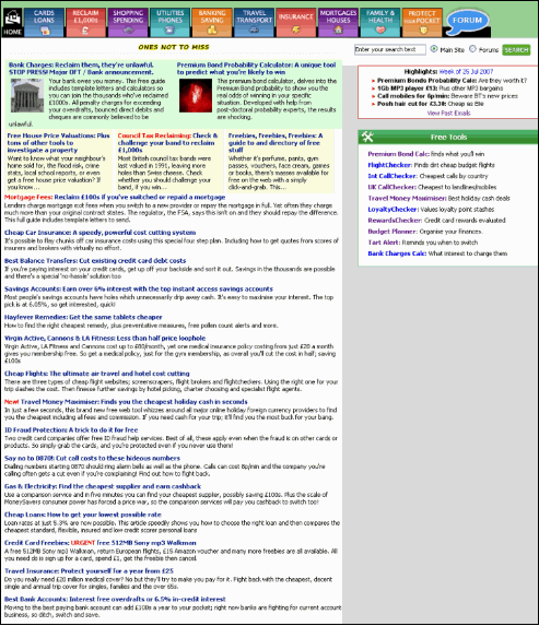 Makeover of MoneySavingExpert.com (Advanced users)