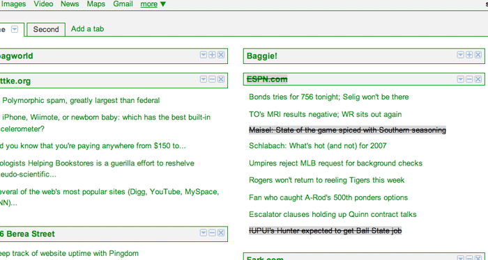iGoogle--Green and Clean