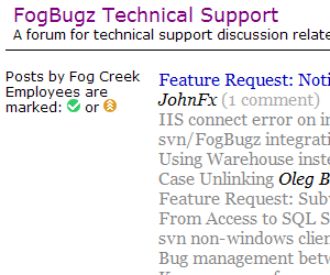 FogBugz Discussion List
